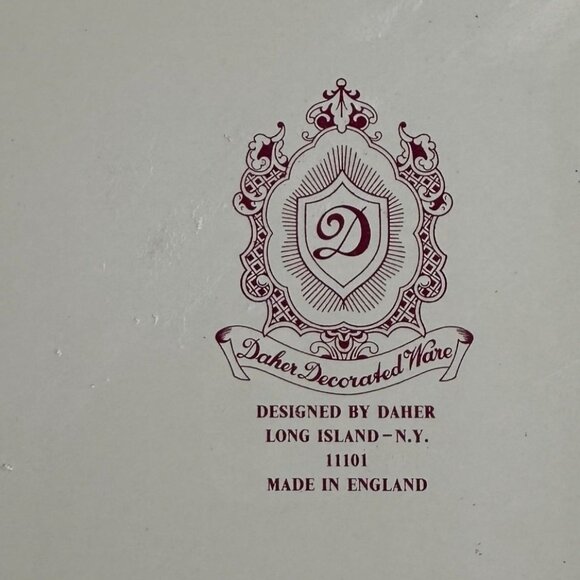 Vintage Daher Decorated Ware Tin Tray 16.25" Round Floral & Asian Scene England - Picture 5 of 16